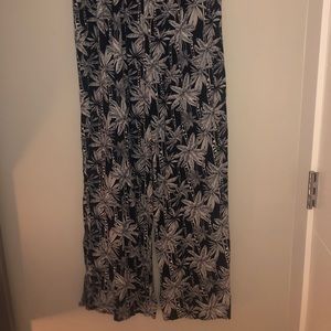 Molly Bracken palm tree print navy blue pants